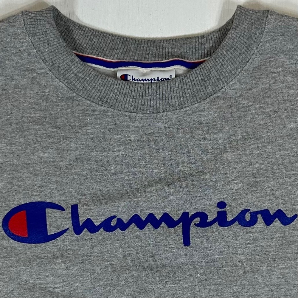 Champion Authentic Athleticwear Gray Script Logo Crewneck Sweatshirt Small